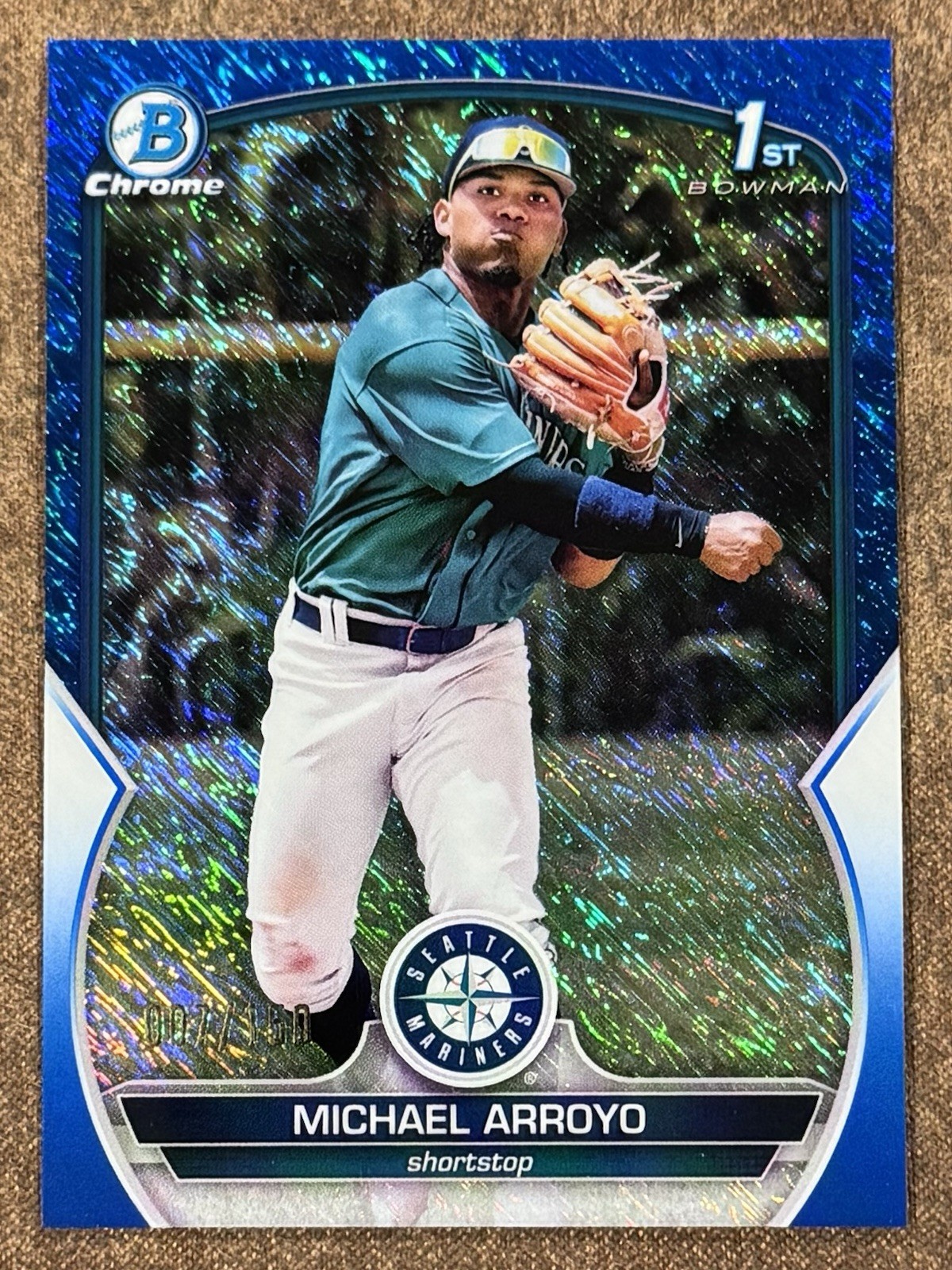 2023 Bowman Chrome Michael Arroyo 1st Blue Shimmer Refractor #BCP-63 (RC) /150