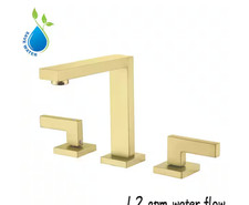 8 in. Widespread Double Handles High Arc Bathroom Sink Faucet in Brushed Gold