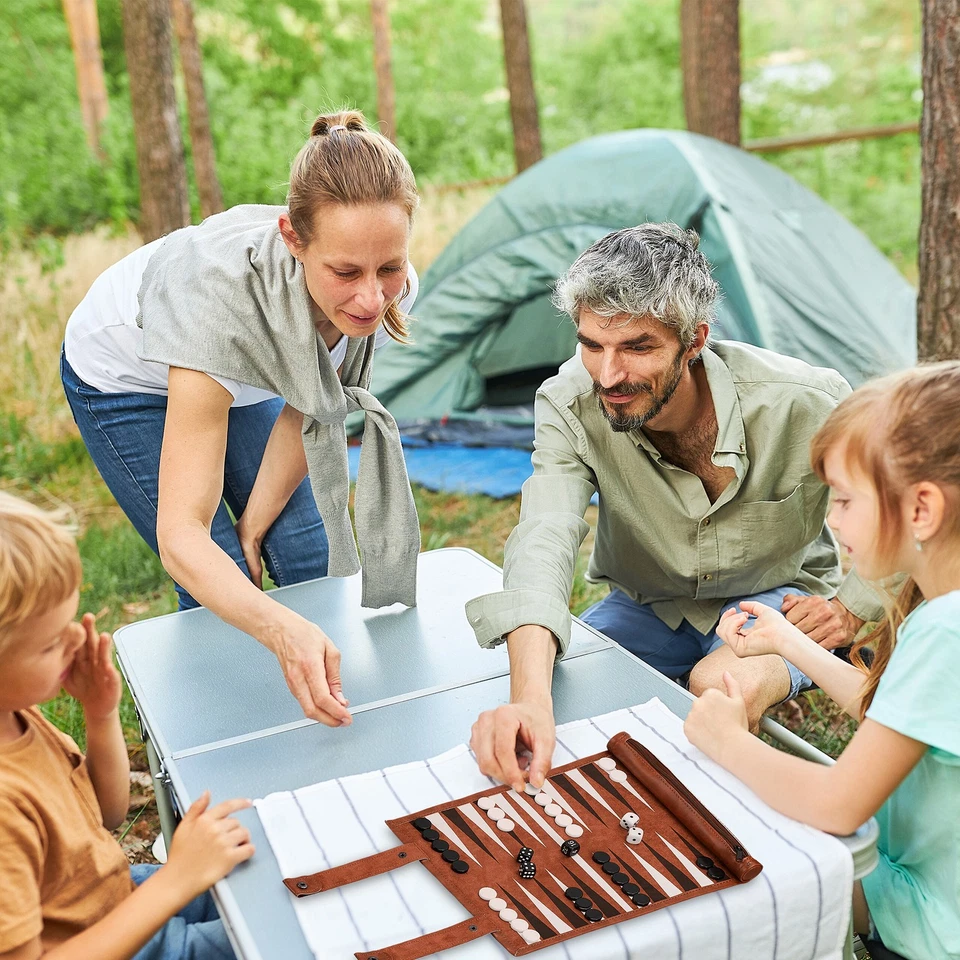 Backgammon zum Aufrollen Brettspiele Reise-Backgammon Reisespiel Tavla Spiel - Bild 3 von 4