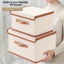 Portable Oxford Fabric Storage Box with Flip Top for Clothes and Quilts Storage