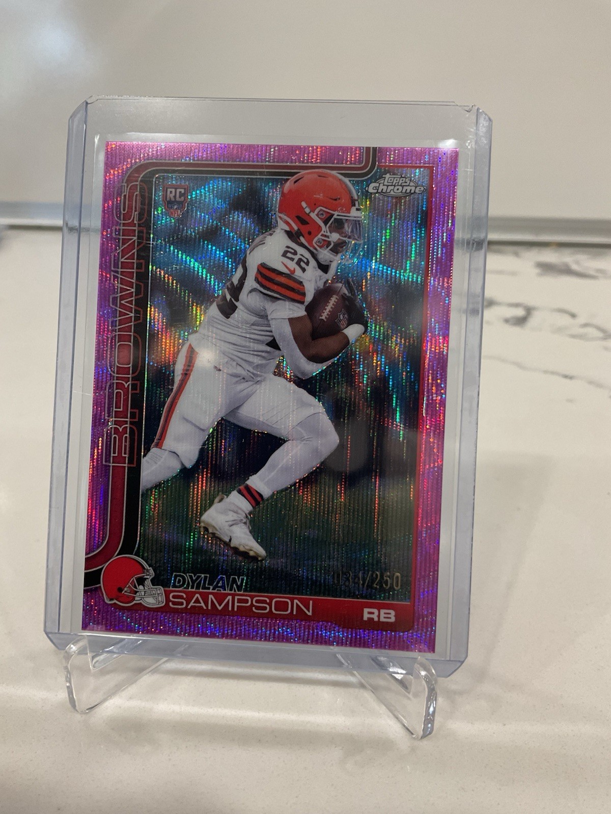 2025 Topps Chrome Dylan Sampson Pink Wave Refractor /250