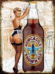 Newcastle Brown Ale retro vintage style metal sign/plaque man cave shed bar pub