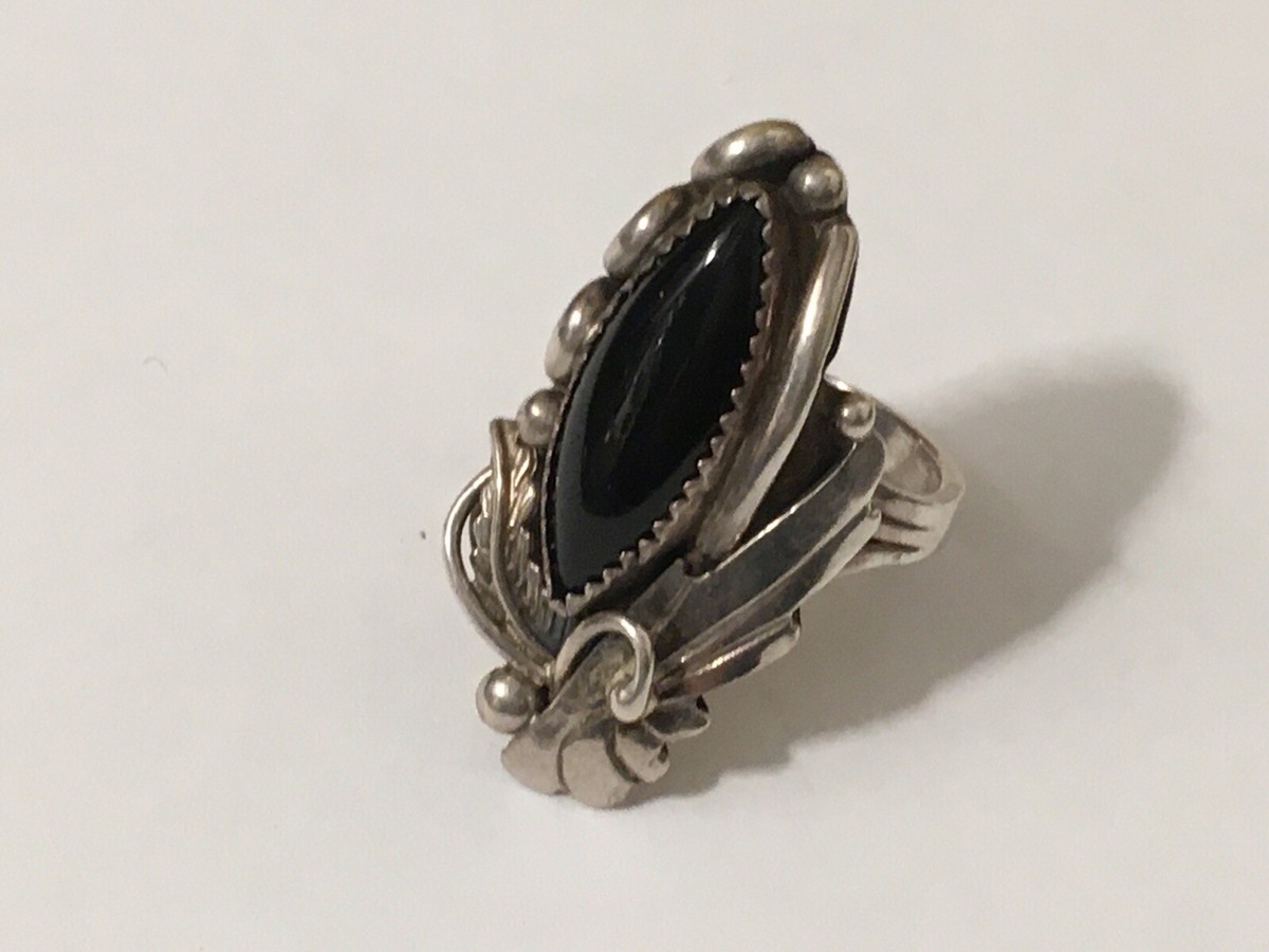 Vintage Native American Les Baker Shop 1 Sterling Silver Black 