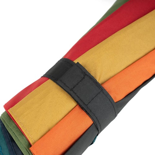 Roka Waterloo Rainbow Recycled Nylon Nine Ribs Windproof Extra Grip Umbrella - Picture 5 of 7