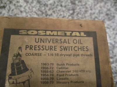 #ad NEW Universal Oil Pressure Switches 31401 Coarse 1 4 18 Dryseal Pipe Threads $9.99