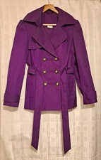 Ethel Austin Nwot Women's Purple Double-breasted Smart Trench Coat Size 14