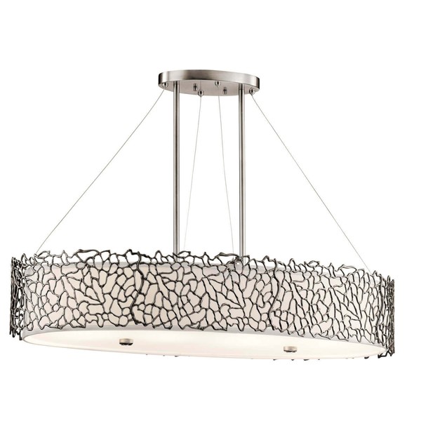 Elstead Silver Coral HäNgeleuchte E27 4-Fach 18Cm Oval Klassisches Zinn-image