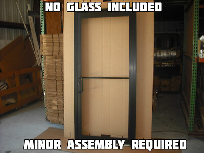 COMMERCIAL ALUMINUM STOREFRONT DOOR, FRAME & CLOSER, 3'0'' x 7'0'', BRONZE FINISH