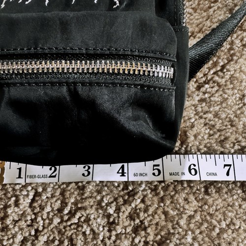 DOLLS KILL Backpack Girls/Womens 6” Black Mini Nylon Embroidered Logo Zip Up Bag - Picture 9 of 11