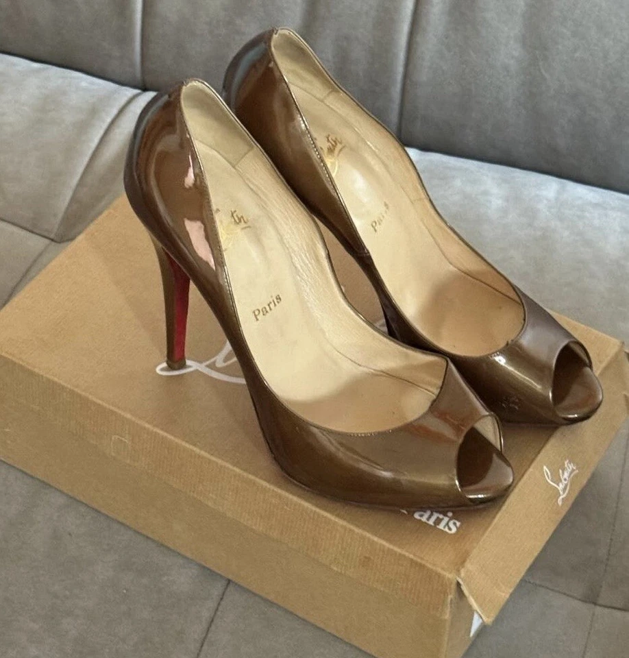 Christian Louboutin Peep Toe Pumps Ladies Shoes Italy Size 41 - Image 4 of 4