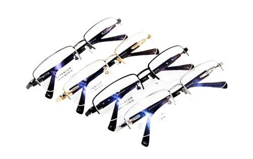 Pure Titanium Optical Half Rimless Glasses Frames for Men Large Eyeglasses Rx - Picture 3 of 21