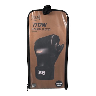 Everlast Titan Hybrid Hook and Loop MMA Training Gloves - Black