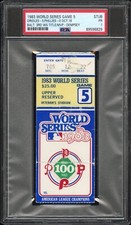 1983 MLB World Series Game 5 PSA Season Ticket Stub Orioles Clinch 3rd WS Title