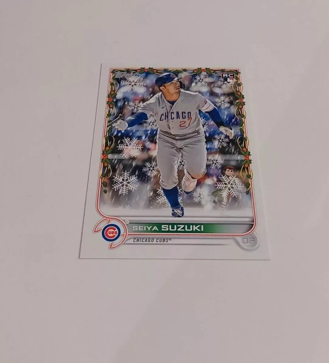 2022 Topps Holiday Cubs Rookie Seiya Suzuki Elf Variation SSP Code 821 #HW177 NM