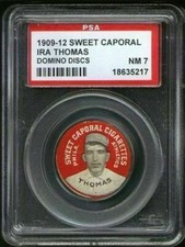 1909 PX7 Sweet Caporal Domino Discs Ira Thomas PSA 7 Philadelphia Athletics