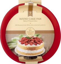 Mrs. Anderson's Baking Silicone 9 Inch Round Cake Pan BPA Free Non Stick