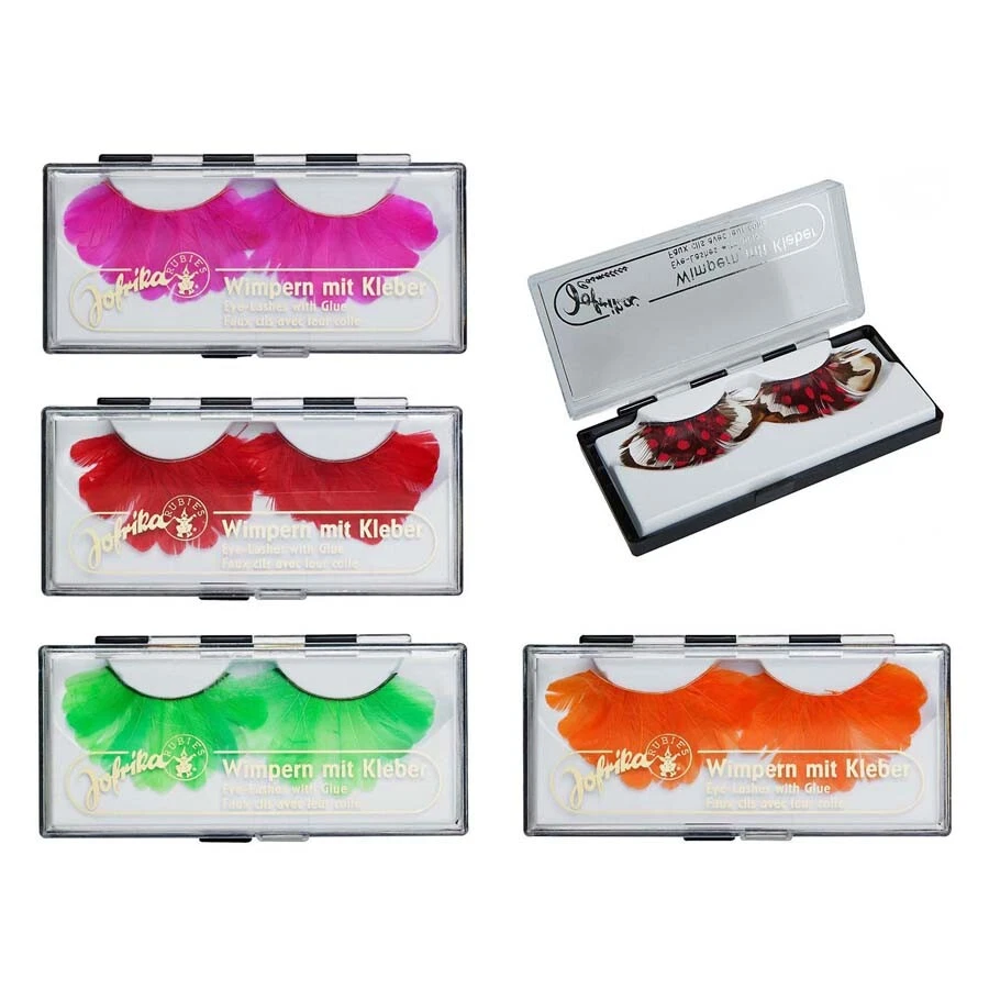 JOFRIKA KÜNSTLICHE FEDER WIMPERN Karneval Fasching Theater Travestie Show Kunstwimpern