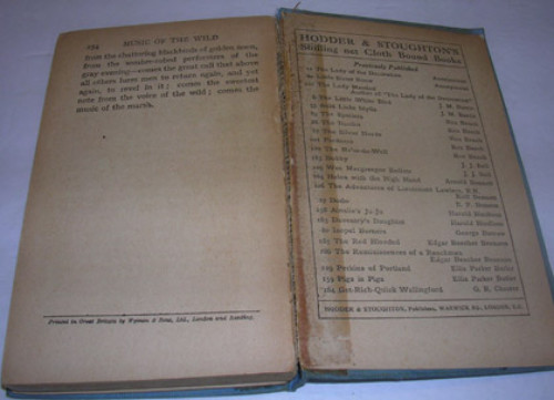 Antique 1916 MUSIC OF THE WILD Book GENE STRATTON-PORTER HC Hodder & Stoughton - Imagen 4 de 6