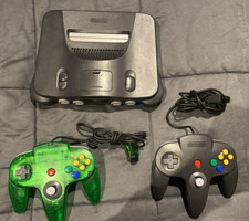 Nintendo 64 N64 Japanese version Black Console and two controllers