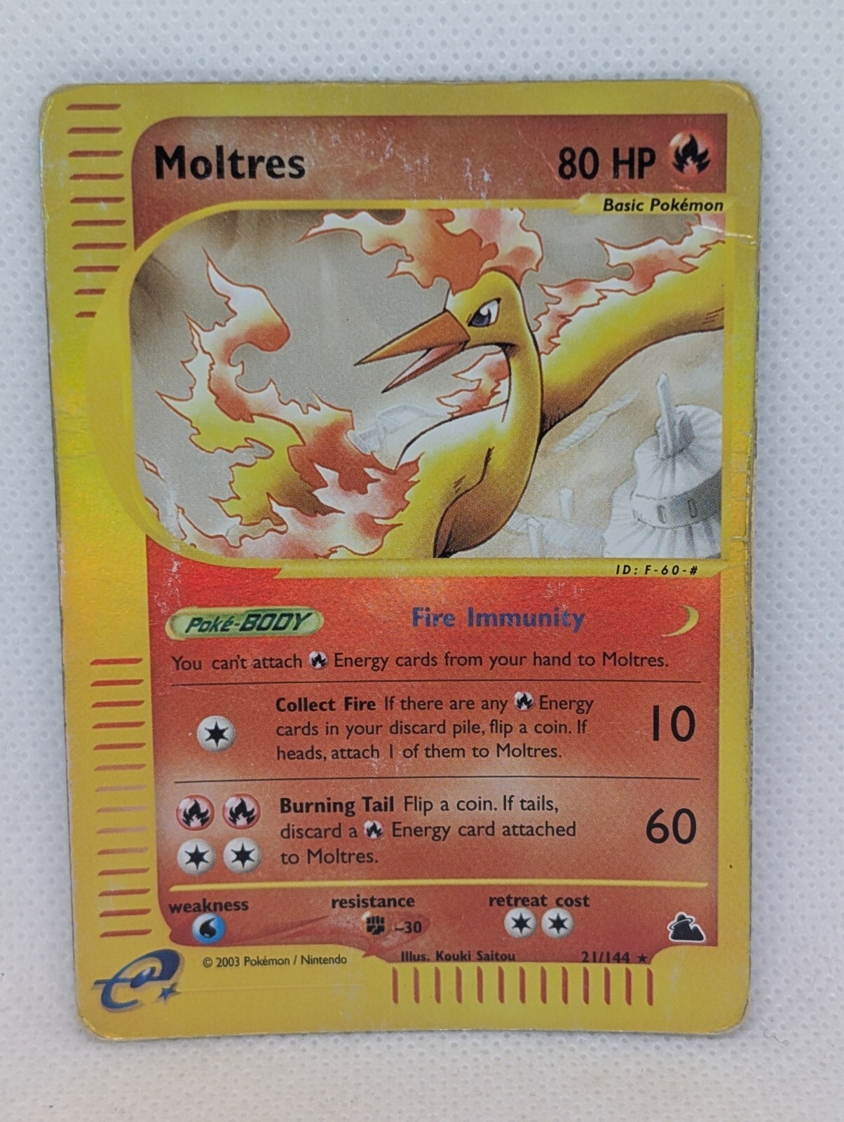 Moltres 21/144 Skyridge Reverse Holo Rare Pokemon TCG Nintendo Legendary Trio