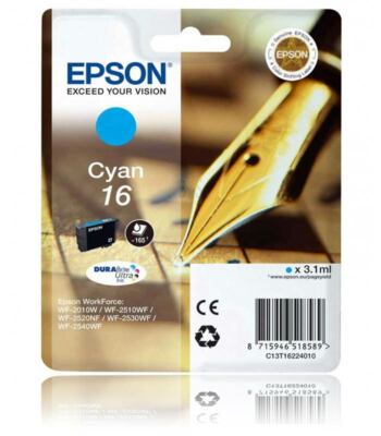 T1622 Epson 16 Original Tintenpatrone Cyan (Stift und Kreuzworträtsel) C13T16224012