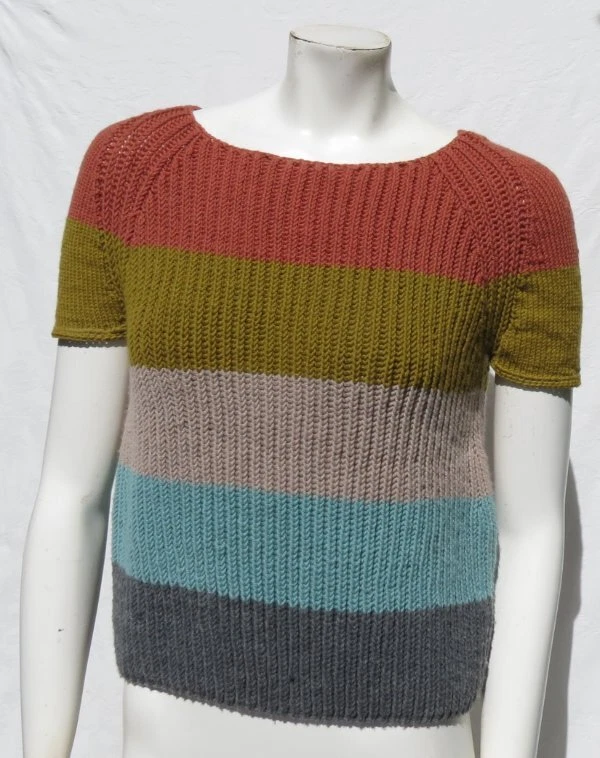 Suéter Pullover Tejido Grueso de Lana a Rayas Pequeño S para Mujer EE. UU. S/S ¡COMO NUEVO!