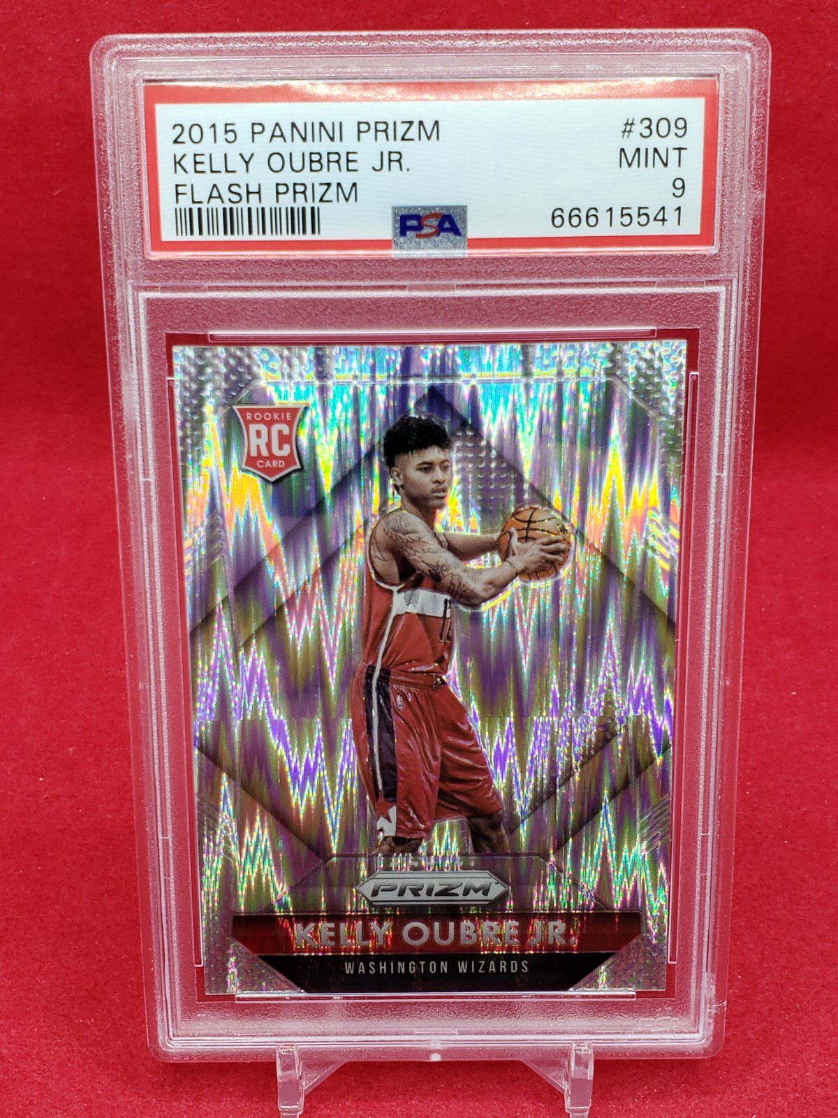 2015-16 Panini Prizm Basketball Silver Flash Prizm PSA Mint 9 RC Kelly Oubre Jr.