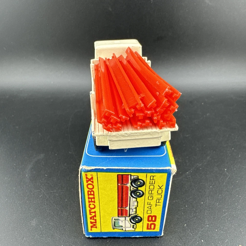 Camión Matchbox #58 1968 vintage blanco Daf Girder caja original envío gratuito mirar Foto 4 de 4