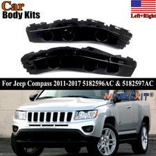 Pair Front Left & Right Side Bumper Retainer Brackets For Jeep Compass 2011-2017