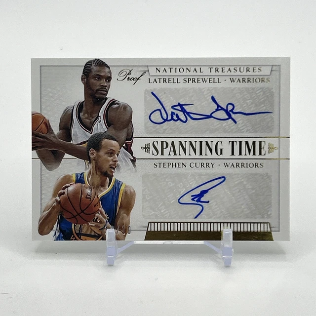 2015 National Treasures Stephen Curry & Latrell Sprewell Dual Auto Gold #10/10