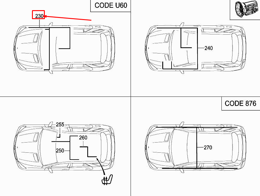Neu Fußgängerschutzgurt für Mercedes-Benz ML W166 A1665409107 Original