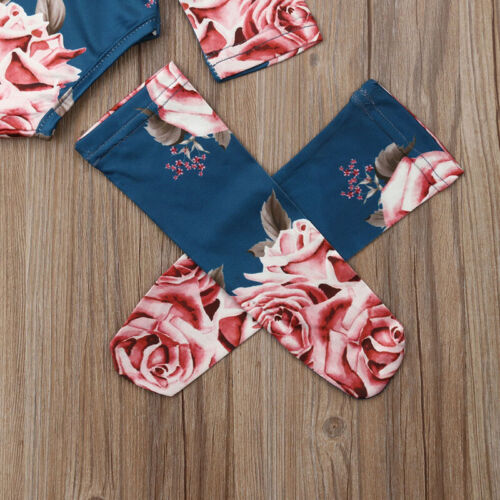 Newborn Baby Girls Flower Romper Bodysuit Tops +Leg Warmers Set Outfits Clothes - Picture 12 of 12
