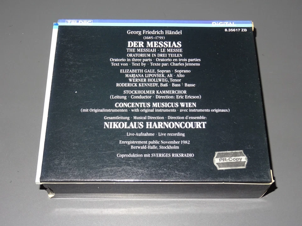 HÄNDEL - MESSIAH: HARNONCOURT / TELDEC 3-CD-BOX-SET (EX) & BOOKLET - Bild 2 von 3