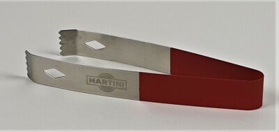 Martini Aperitif Eiszange Ice Tong Cocktailzange Edelstahl gummiert (499)