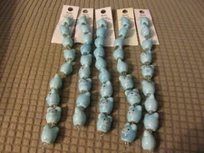 "LIGHT BLUE - CAT HEAD  BEADS"" - 5 STRANDS - NEW