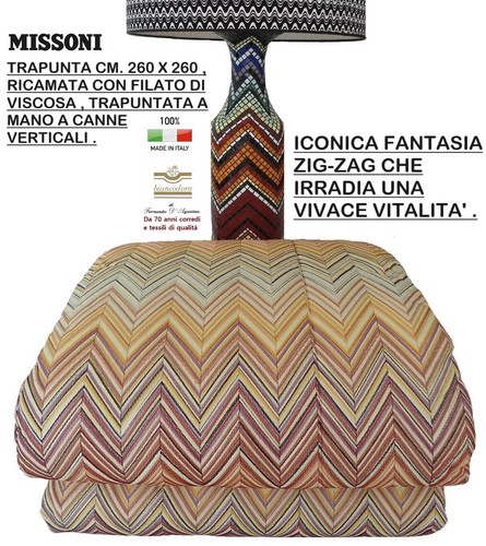 MISSONI Quilted Duvet Cover Embroidered 260 X 260 Double - Picture 15 of 16