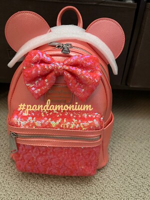 Loungefly Disney Paris Coral Sequins Mini Backpack NWOT