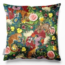 Luxury Designer Eco-Velvet Filled Cushion Sofa Junglescape Many Colours/Sizes