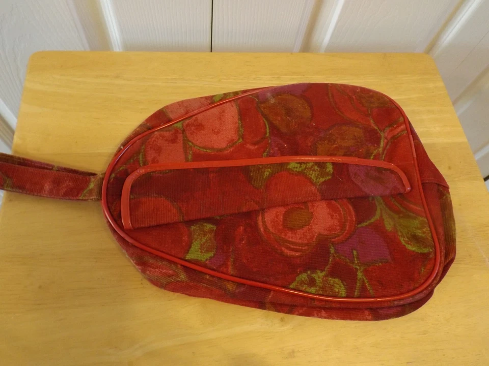 Maleta Retro Mod Equipaje de Mano Tela Floral Geométrica Años 60’s 70’s De Colección Foto 2 de 3