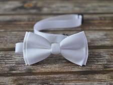 White Cotton Bow ties for all ages Men / Youth Teenage / Boy Kids / Baby Infant