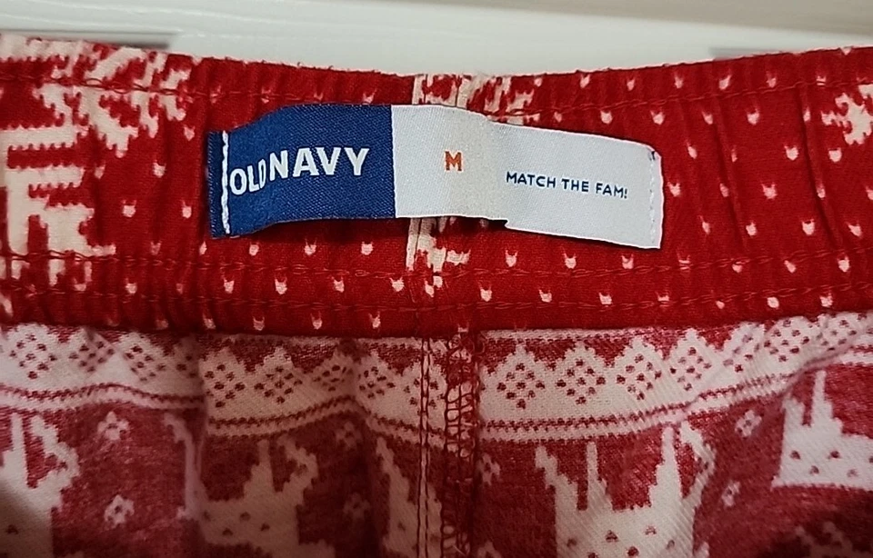 Pantalones de salón para mujer Old Navy Match The Fam Holiday rojo/blanco talla M Foto 3 de 4