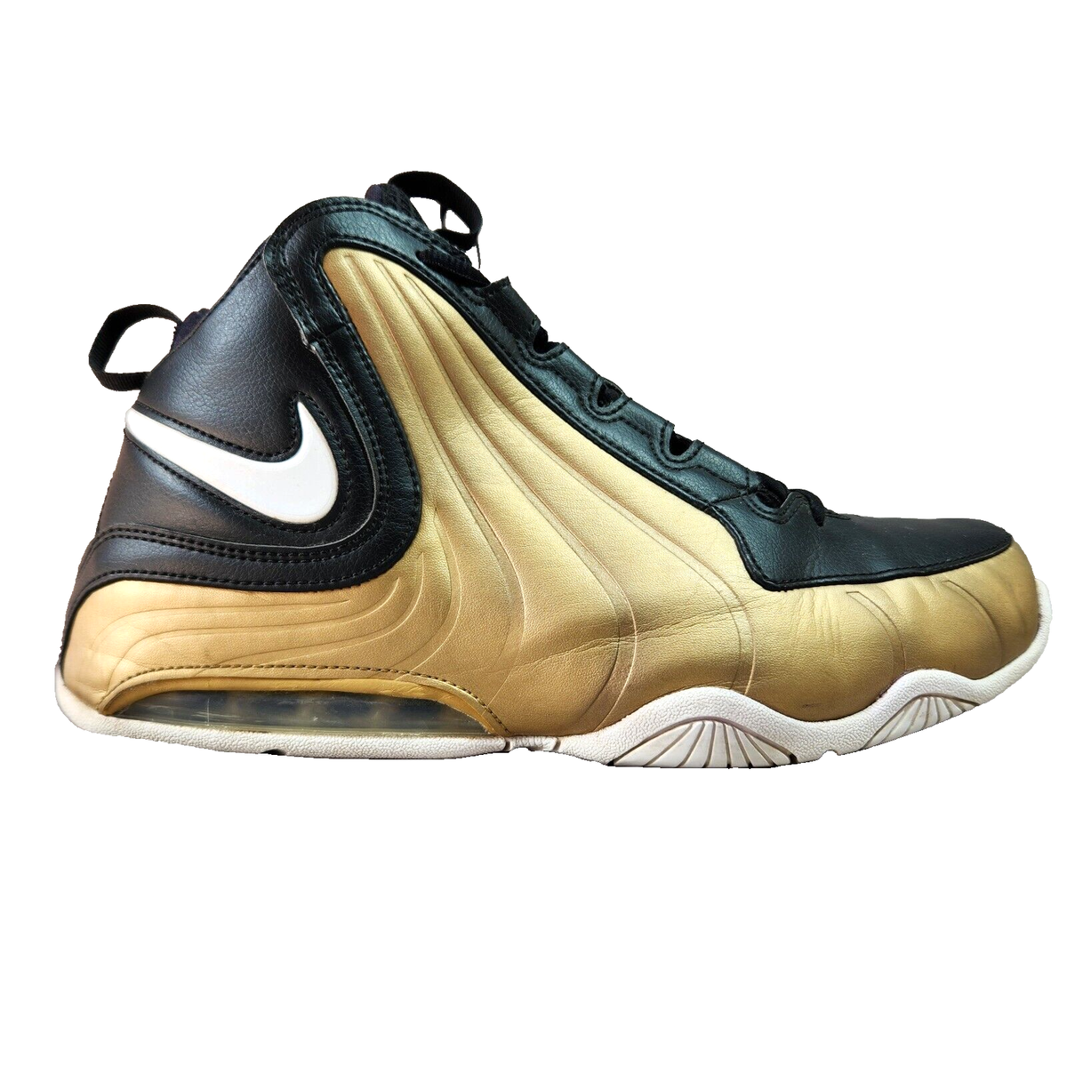 NIKE Air Max Wavy Sz 10.5 Black/Metallic Gold-White Leather 