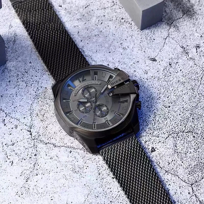 NEW Diesel Mega Chief DZ4527 Gray Chronograph Dial Black