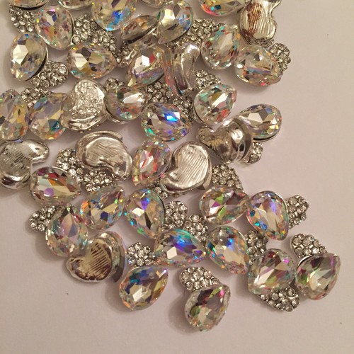 3 piezas 3D hágalo usted mismo arte en uñas decoración aleaciones pajarita joyería estrás diamante corazón - Imagen 4 de 7