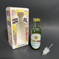 Mini botella de licor dabtized vidrio pipa de mano cuchara tazón pipa hoja de 4,5"