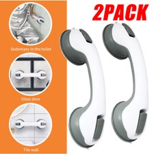 2x Shower Handle Grab Bars Ultra Grip Dual Locking Safety Suction Cups Support