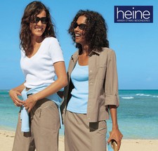 NEU: WEISS SAFARI LANGARM BLUSE im CARGO-STYLE POPELINE GR. 44 HEINE *178835