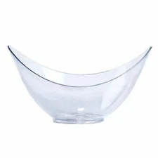 Elegant & Disposable Mini Bowls 1.5oz Clear Plastic Oval Small Dessert Bowls