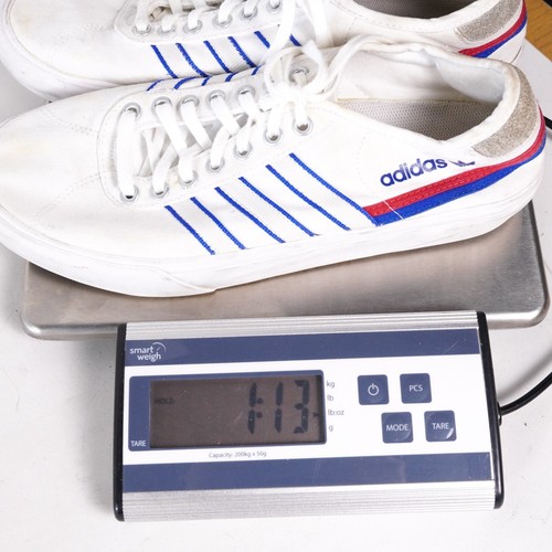 Adidas Delpala Tennis Shoes Casual Sneakers Men 10.5 FV0639 White Blue Red - Picture 11 of 11