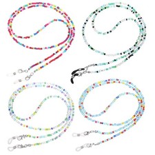 cobee 4Pcs Beaded Eyeglass Chains, Eye Glasses Holders Around Neck, Glass